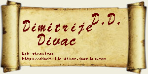Dimitrije Divac vizit kartica